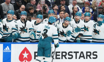 Thrun Scores 1st NHL Goal; Maple Leafs Beat Sharks 7-1 for Season High 12th Straight Loss