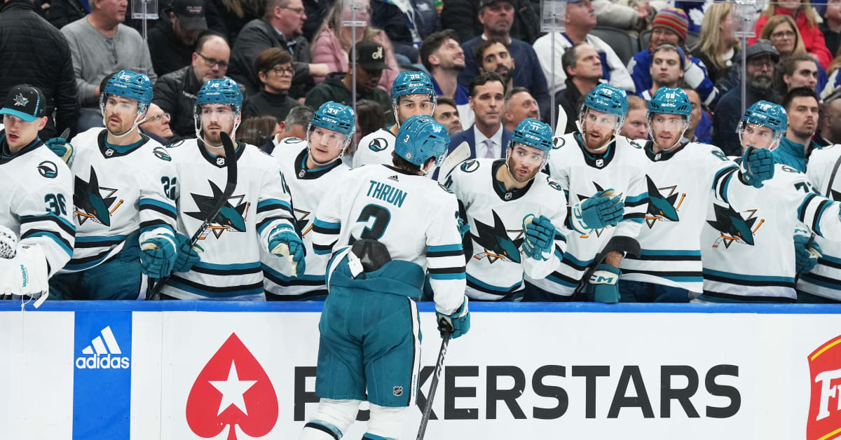 Thrun Scores 1st NHL Goal; Maple Leafs Beat Sharks 7-1 for Season High 12th Straight Loss