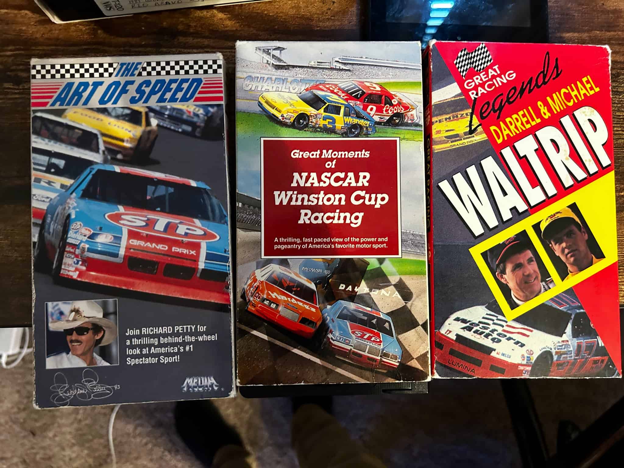 Art of Speed, NASCAR Winston Cup Racing, Darrell and Michael Waltrip VHS tapes, Daniel McFadin