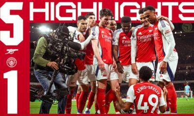 HIGHLIGHTS | Arsenal vs Manchester City (5-1) | Odegaard, Partey, Lewis-Skelly, Havertz, Nwaneri